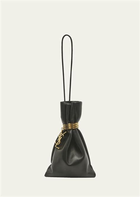 Saint Laurent Lambskin Leather YSL Monogram 